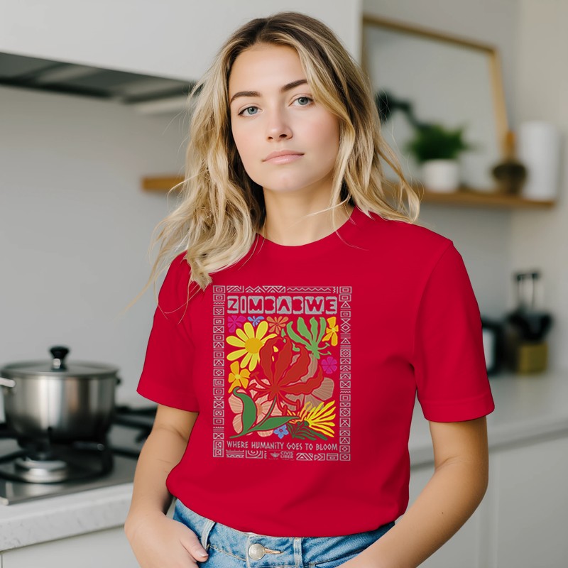 Zimbabwe National Flower Ubuntu Premium Short Sleeve T-Shirt